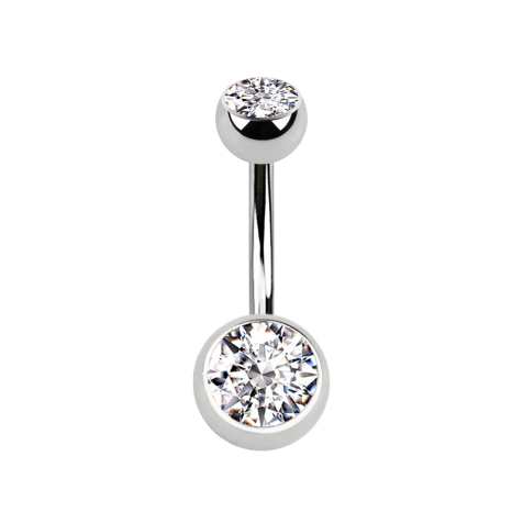 Silver banana with two silver crystal balls