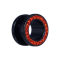 Flesh tunnel black with crystal red