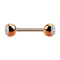Micro barbell rose gold with two silver crystal balls