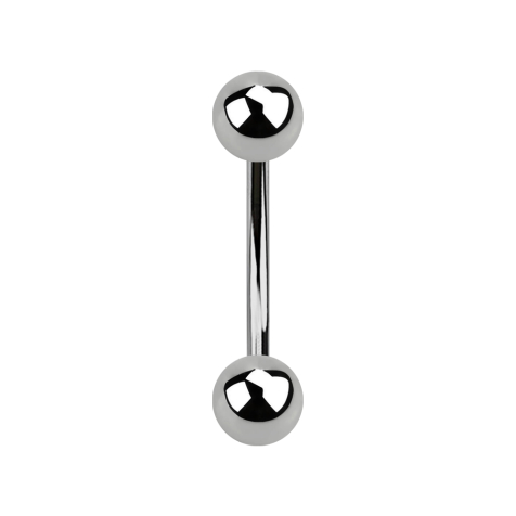 Micro Banane silber mit zwei Kugeln