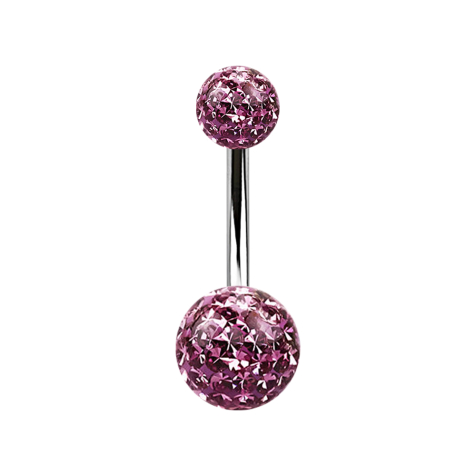 Banana argento con due sfere di cristallo viola chiaro Strato protettivo epossidico