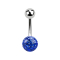 Banana silver with ball and crystal ball dark blue Epoxy protective layer