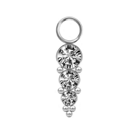 Ciondolo argento tre cristalli argento con perline