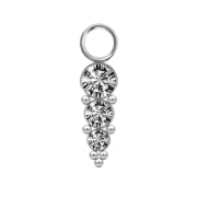 Pendentif argent trois cristaux argent avec boules
