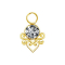 Pendentif doré cristal argent coeur filigrane