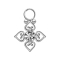 Pendentif argent cristal argent quatre cœurs filigranes