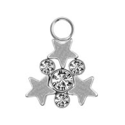 Pendentif argent quatre cristaux argent avec trois...