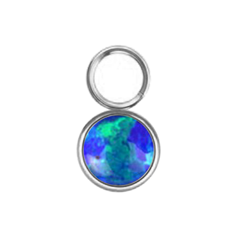 Pendentif argent une opale bleue