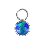Pendentif argent une opale bleue