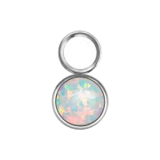 Pendentif argent une opale blanche