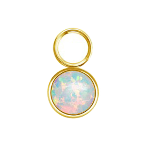 Pendentif doré une opale blanche