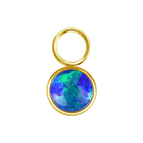 Pendentif doré une opale bleue