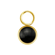 Pendentif doré avec une pierre donyx noire