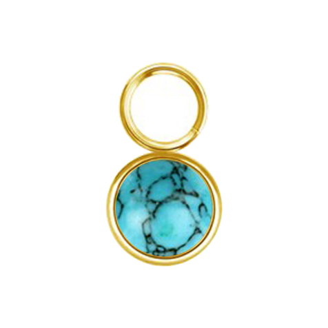 Pendentif plaqué or avec une pierre turquoise