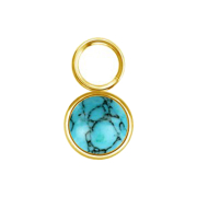 Pendentif plaqué or avec une pierre turquoise