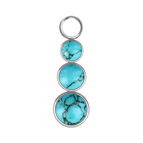Pendentif argent trois pierres turquoises