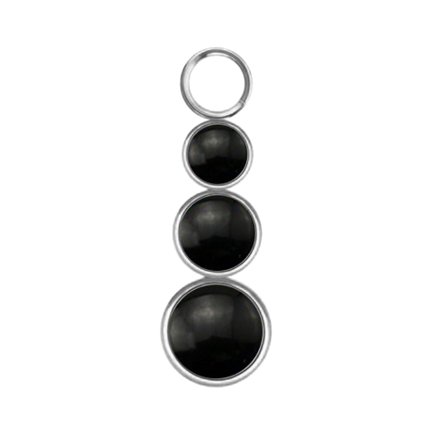 Pendentif argent trois pierres donyx noires