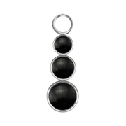 Pendentif argent trois pierres donyx noires