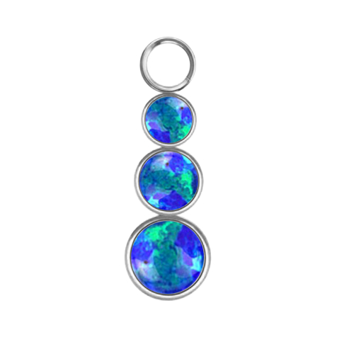 Pendentif argent trois opales bleues