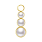 Pendentif doré trois perles blanches