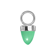 Pendant silver one cone glass green