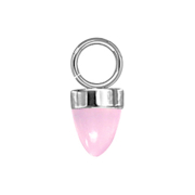 Pendant silver one cone glass pink