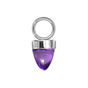 Pendant silver one cone glass violet