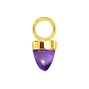 Gold-plated glass violet cone pendant