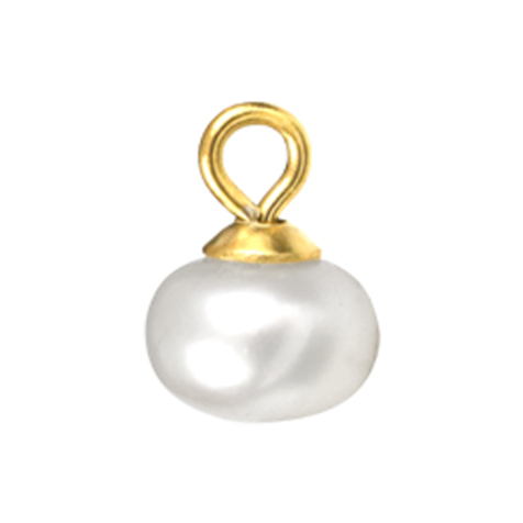 Pendentif doré une perle blanche