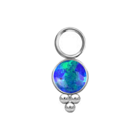Pendentif argent opale bleue avec boules