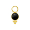 Pendentif doré pierre donyx noire avec boules