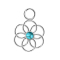 Pendant silver turquoise stone flower of life