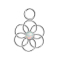 Pendant silver opal white flower of life
