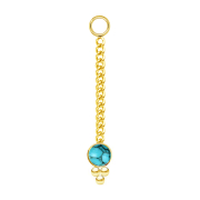 Gold-plated pendant necklace with turquoise stone pendant...