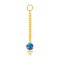 Gold-plated pendant Necklace with pendant opal blue three spheres