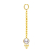 Gold-plated pendant Necklace with white pearl pendant three balls