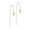 Stud earrings gold-plated free-falling chain opal white three spheres