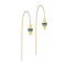 Stud earrings gold-plated free-falling chain pearl black three balls