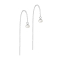 Stud earrings silver free-falling chain large white pearl