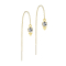 Stud earrings gold-plated free-falling chain crystal silver three spheres
