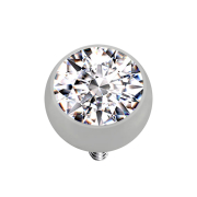 Dermal Anchor boule argentée avec cristal...