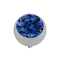 Dermal Anchor boule argentée avec cristal bleu foncé