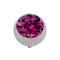 Dermal Anchor boule argentée avec cristal fuchsia