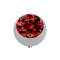Dermal Anchor boule argentée avec cristal rouge