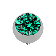 Dermal Anchor Boule argentée avec cristal turquoise