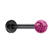 Micro labret black with crystal ball pink epoxy protective layer