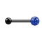 Barbell noir avec boule et boule de cristal bleu foncé Epoxy couche protectrice