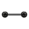 Barbell black with two crystal balls black epoxy protective layer