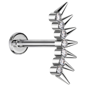 Micro Labret filettatura interna argento sette cristalli...