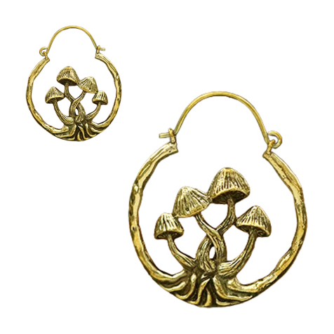 Gold-plated mushroom earring
